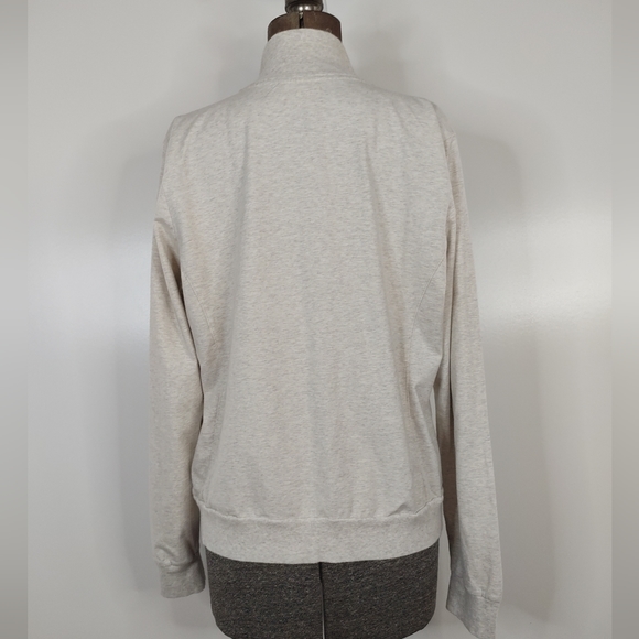 Banana Republic ivory & gray heathered lightweight zip up jacket - Picture 8 of 15